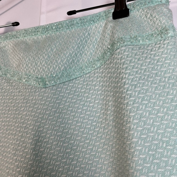 Worthington Womens teal Blue sequined waist flare knee length Skirt size 12 NWT - Picture 4 of 14